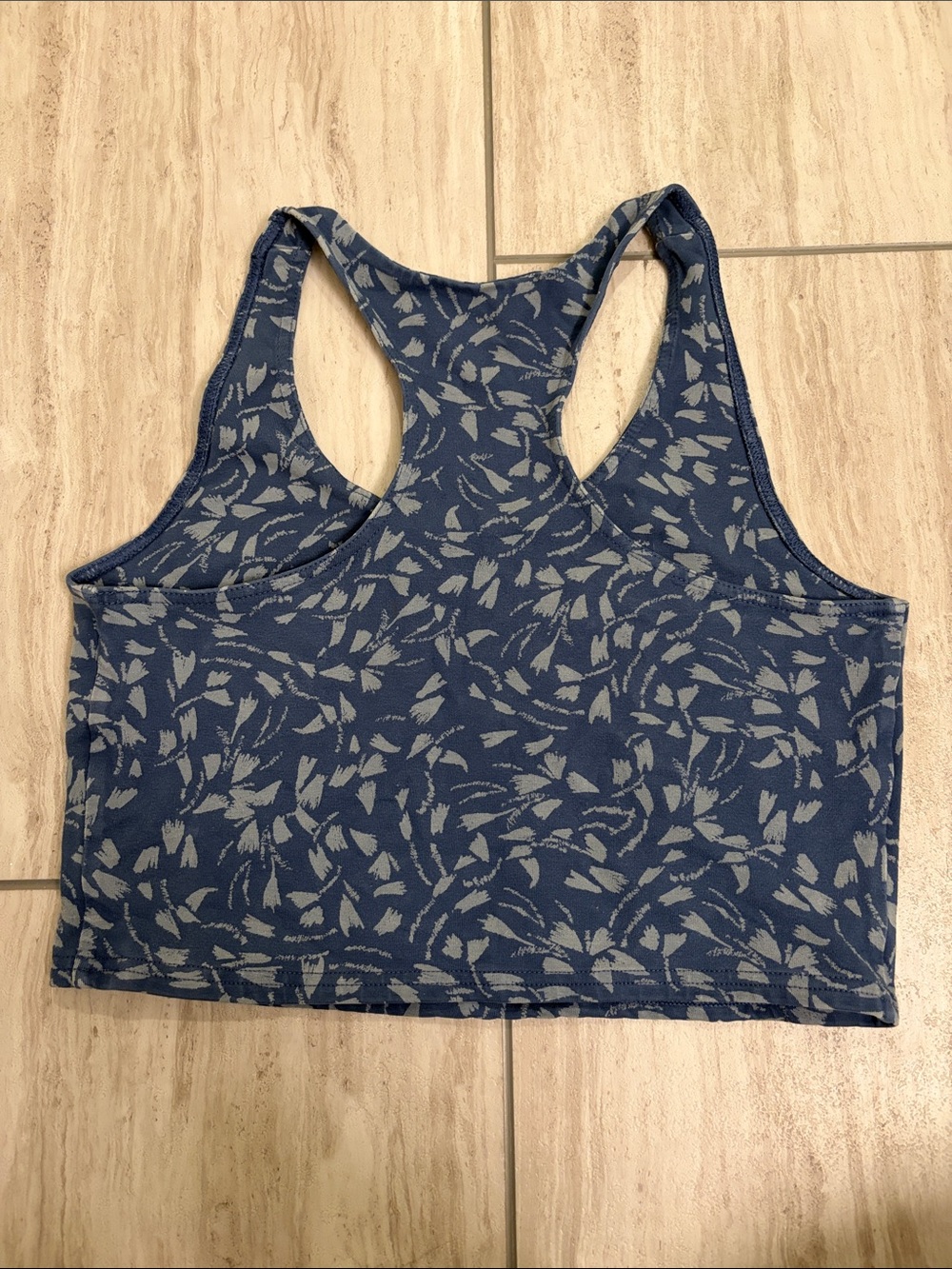 Pact Navy Blue Patterned Racerback Crop Tank - Picture 2 of 3